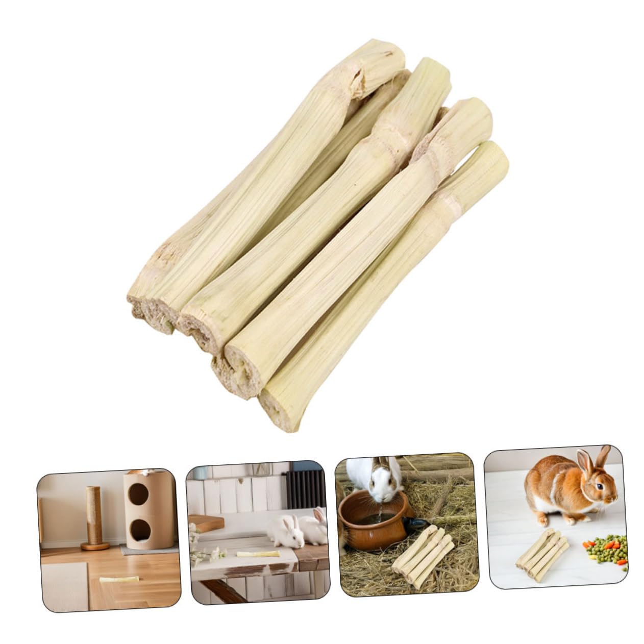 YARNOW Bâtonnets à Mâcher Doux pour Petits Animaux Jouets Antennui pour Chinchillas Cochons Soin Dentaire Naturel et Divertissement pour Hamsters et Rongeurs