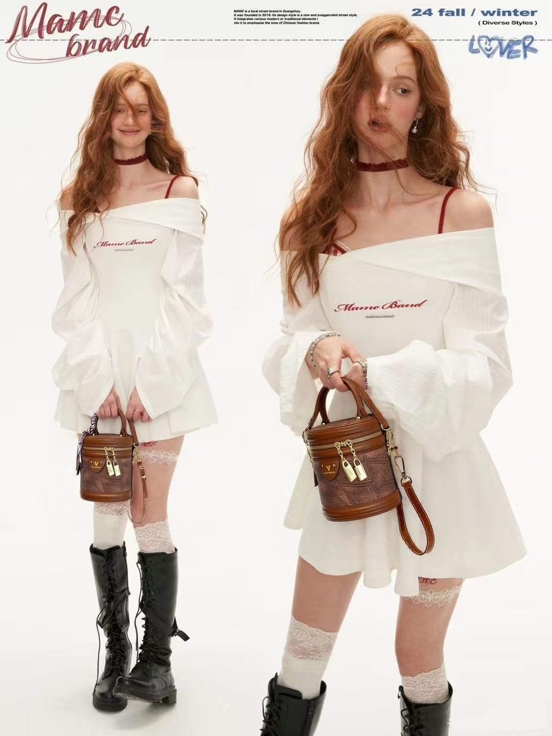 RTGGSEL Retro Canvas Bucket Bag Color Contrast Cylinder Purse for Women Shoulder Crossbody Handbag with Zipper - Image 2