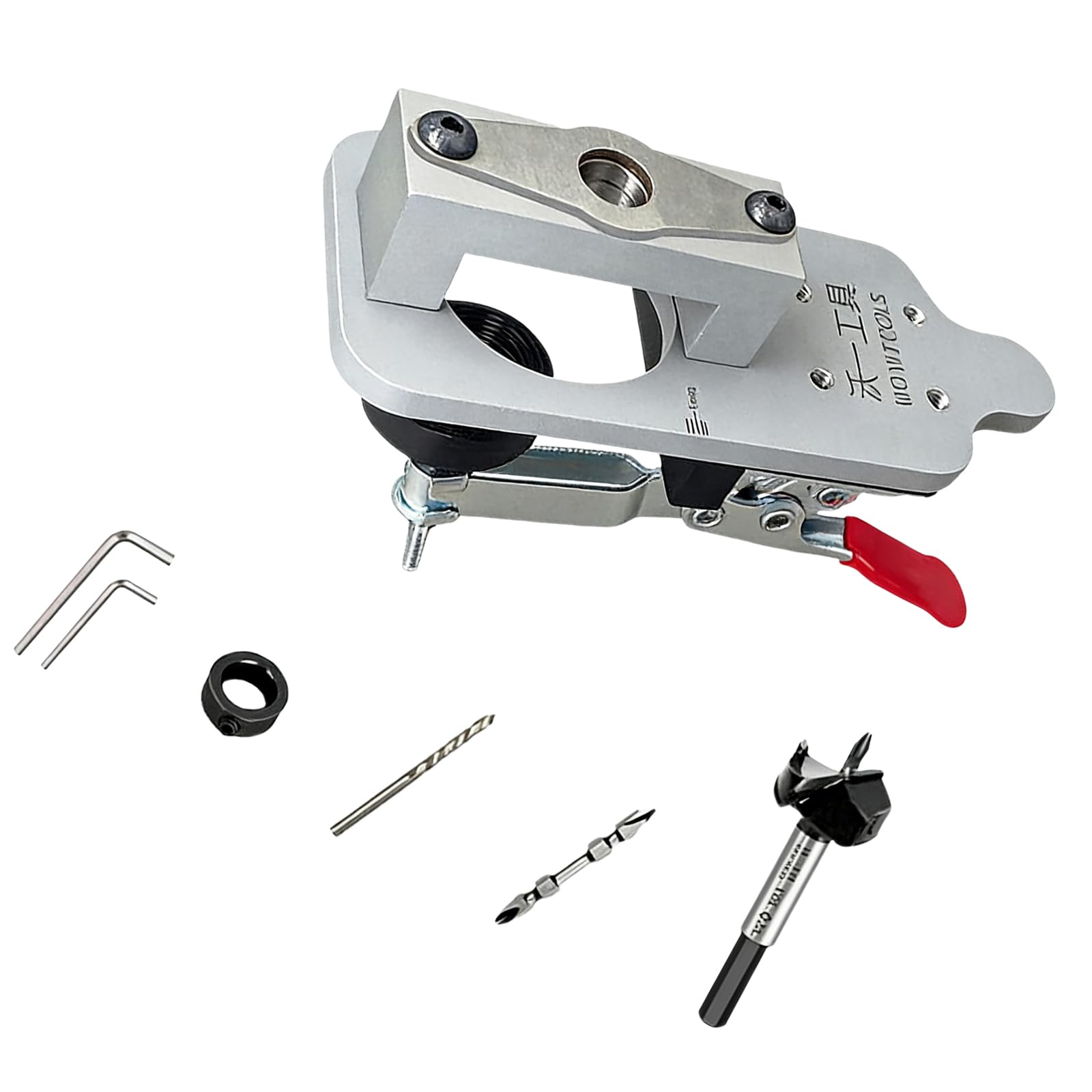 Zbiianxer White Strong 35Mm Hinge Boring Device With Twin Bearings For Stable And Exact Woodworking Hinge Hole Marker