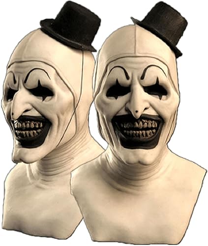 Miniatura 3 de Máscara de Halloween aterradora payaso de terror máscara de Halloween de terror divertido tocado completo de látex juguetes divertidos de máscara de