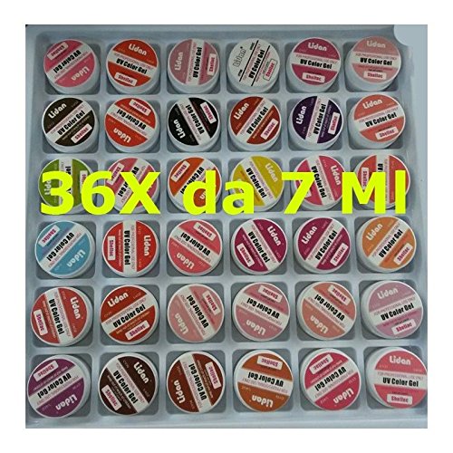 36 UV Gel 7ML UV Colorati Ricostruzione Unghie Nail Art Manicure Decora Vari Colori