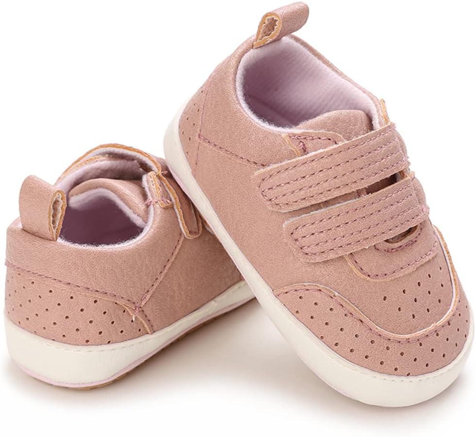 E-FAK Baby Shoes Boys Girls Infant Sneakers Non-Slip Rubber Sole Toddler Crib First Walker Shoes 6-12 Months Infant 06 Pink image 4 of 7 B0B6R8NLJS