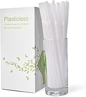 Vista 5 de 100 Unidades Pajitas PLA Compostables 100% a Base de Plantas - Pajitas Flexibles Biodegradables Sin Plástico para Beber - Una Fantástica Alternativa