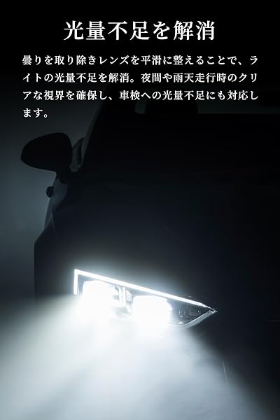 BPRO ヘッドライトクリーナー&コート 拭き取り不要 黄ばみ除去 くすみ除去 ガラス系コーティング 透明度復元 効果持続 洗車 業務用 BCQ-17C001 - 5