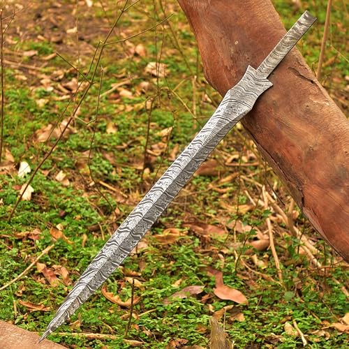 Unique Blades 29 Inches Damascus Steel Full Tang Sword Blank Blade, Blank Blades for Sword Making