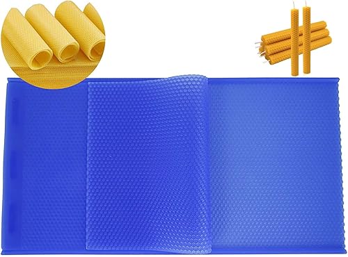 Miniatura 10 de Molde de cera de abeja de silicona, base de cera de abejas flexible, 2 hojas, máquina de estampado de prensa, suministros de mantenimiento de