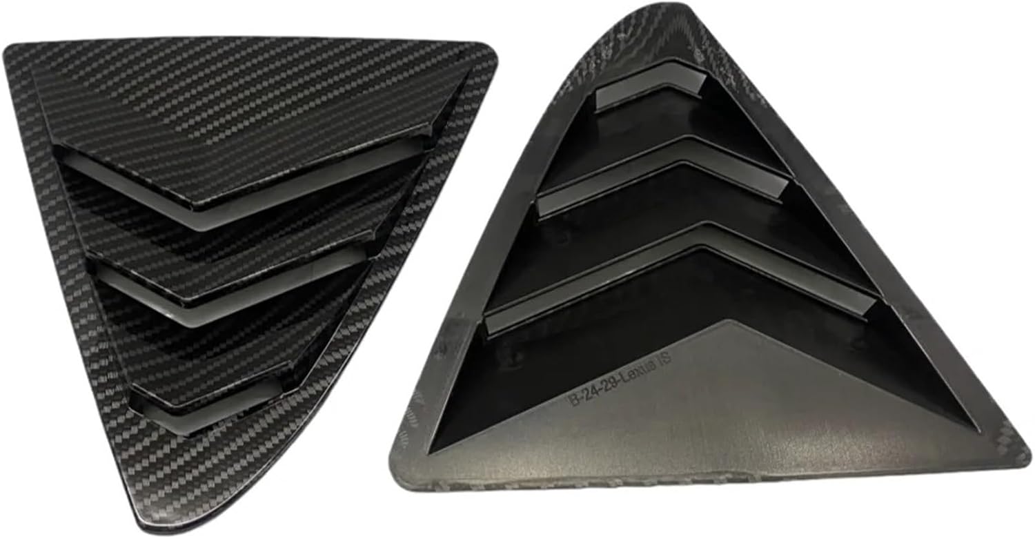 Car Rear Louver Window Side Shutter Cover for Lexus IS300 IS250 200t 2013-2020 Trim Sticker Vent Scoop ABS Carbon Fiber(Matte Black)