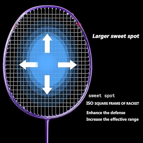Miniatura 3 de Senston Raqueta de bádminton N80 Raqueta de bádminton de fibra de carbono, sola raqueta de bádminton profesional