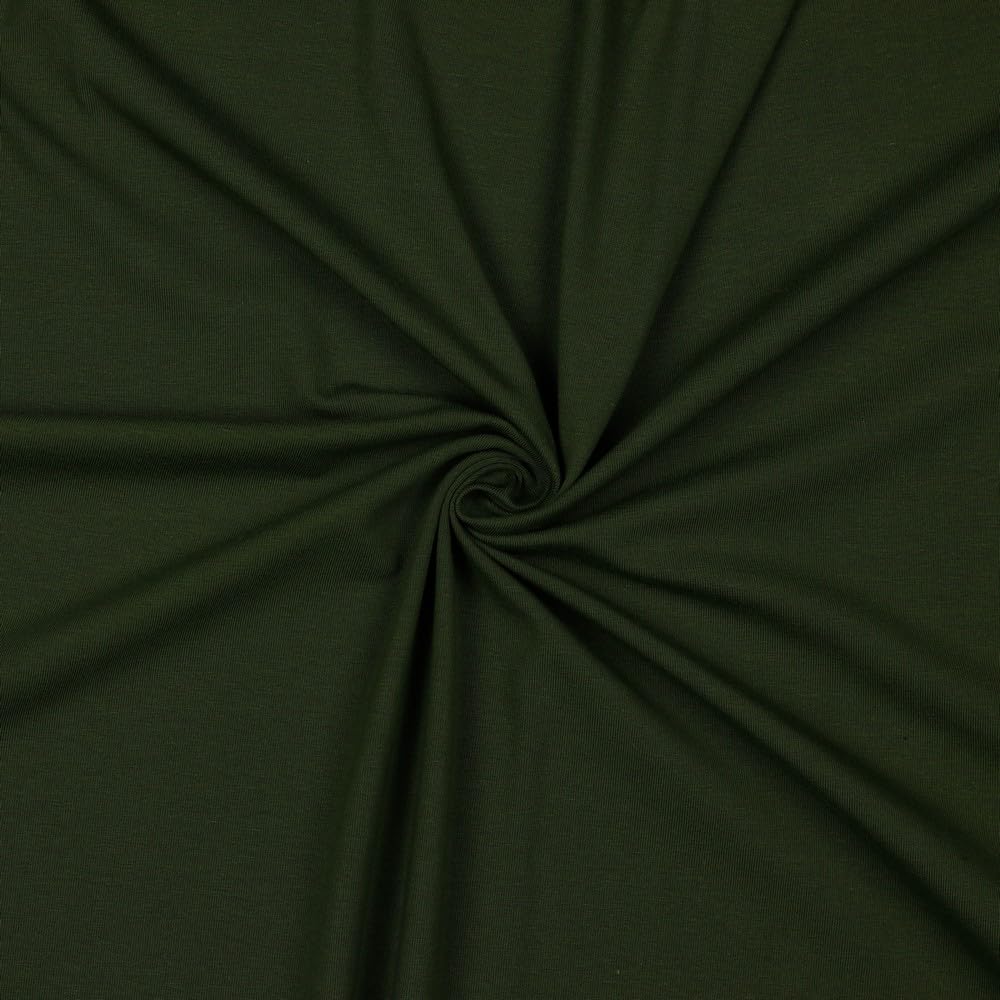 Plain Jersey Fabric by The Metre Tex Standard 100 + GOTS Certified 69 Colours (059 I Dark Forest Green, 200 x 150 cm) — image 1