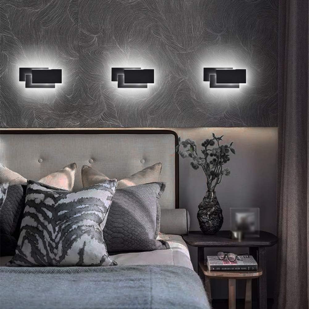 Ralbay 24W Black Wall Sconces Indoor Modern LED Wall Light for Bedroom Up and Down Wall Mount Light, Natural White 4000K