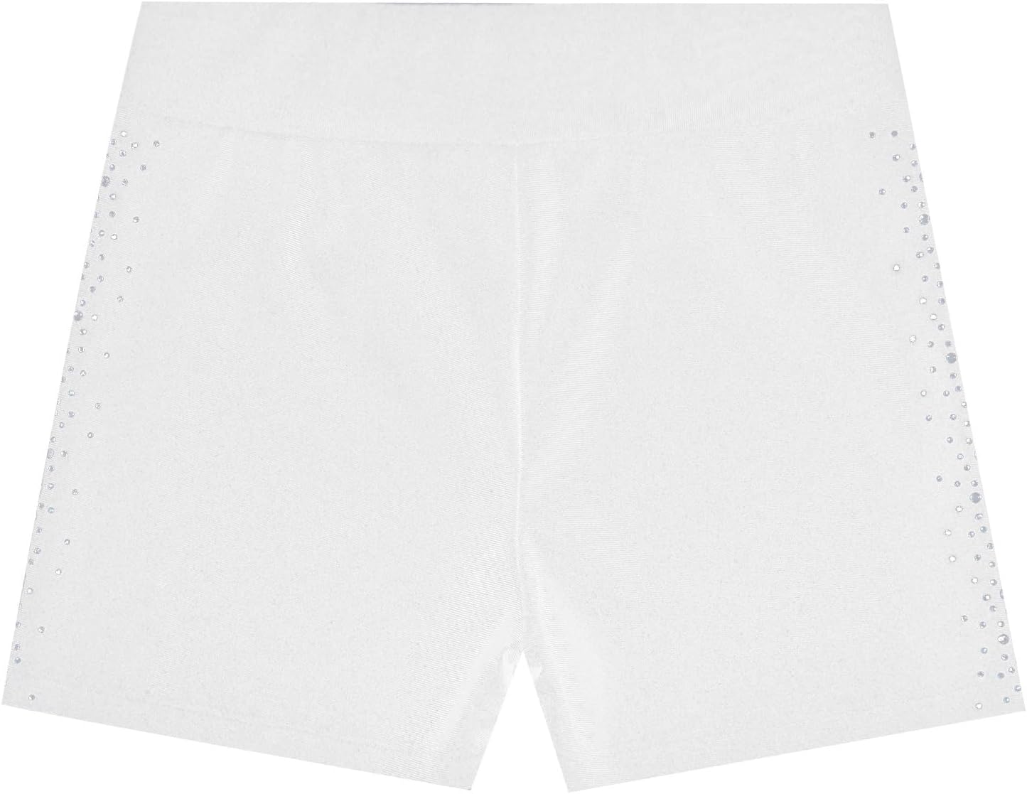 Mufeng Kids Girls Gymnastics Undershorts Yoga Active Shorts Sparkle Rhinestones Dance Shorts Figure Skating Athletic Shorts