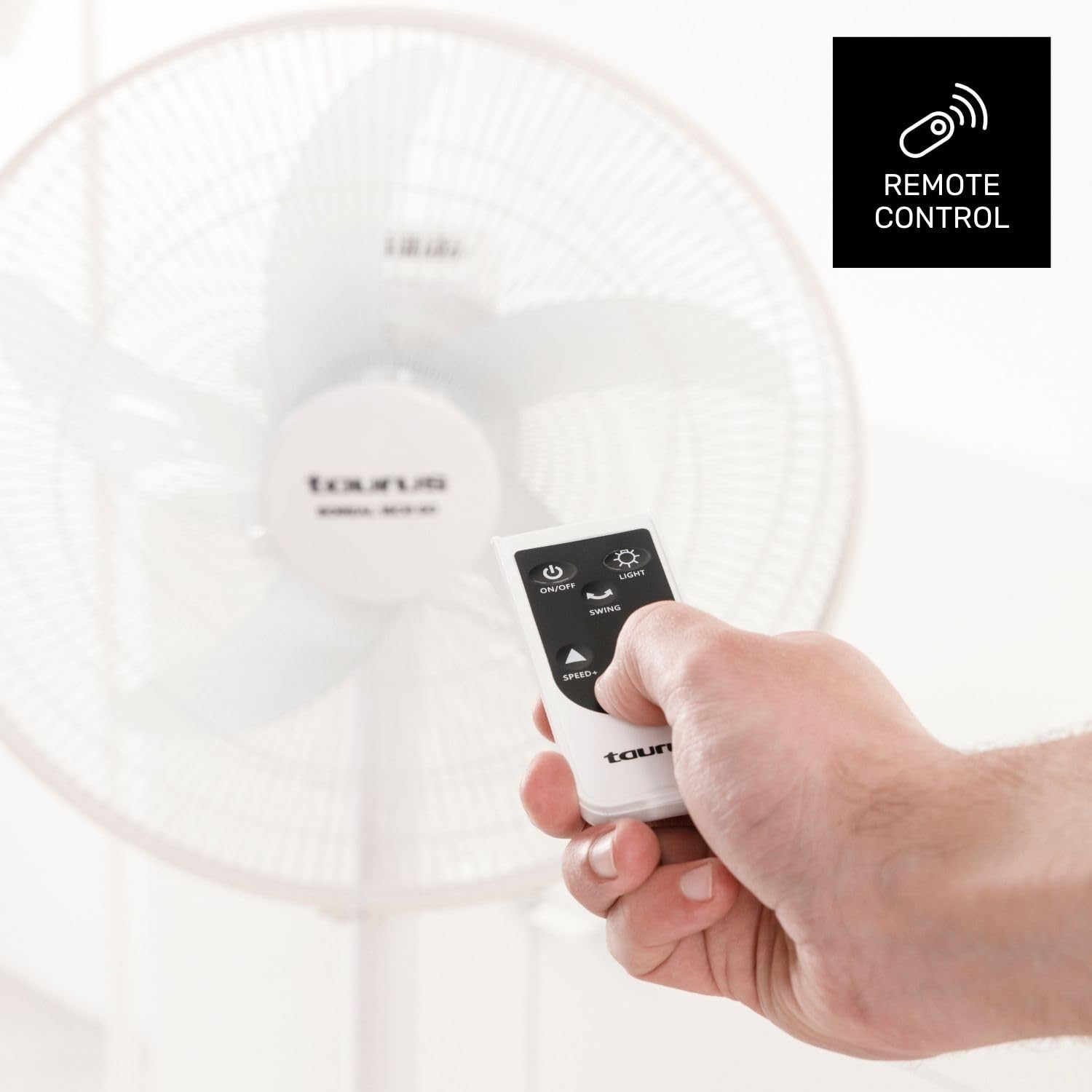 Taurus - Stand Fan Rechargable Boreal 16CR Go |35W|Batteria | Autonomia 8h |Tempo di ricarica 4h |5 velocità |3 modalità |5 pale da 40 cm |Temp 8 ore | Altezza regolabile | luce posteriore