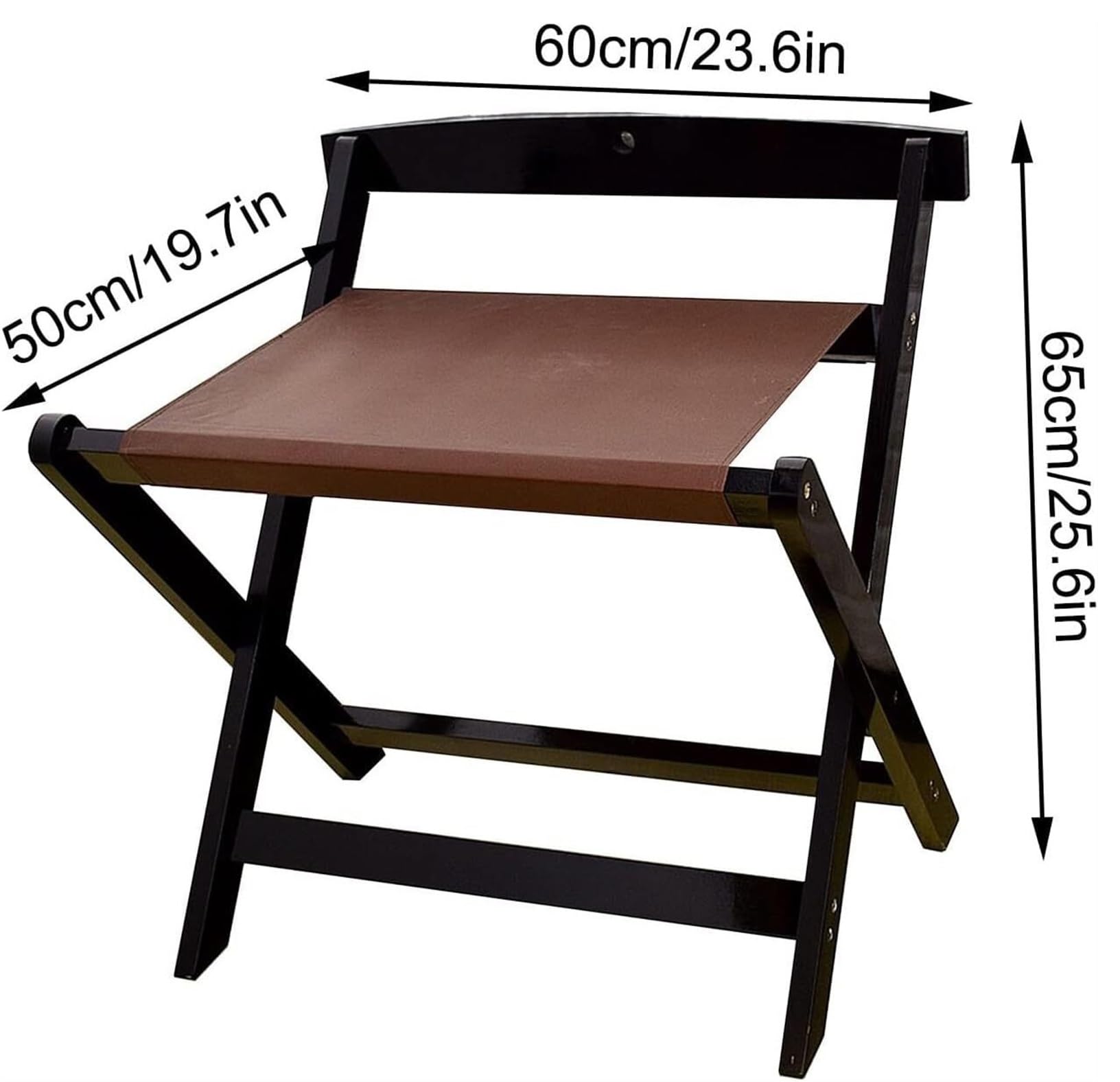 2-pakowy bagażnik składany stojak na walizki z tkaniną drewniana torba podróżna stojak na półkę bagażową w domu do sypialni, 60*50*65cm(Brown)