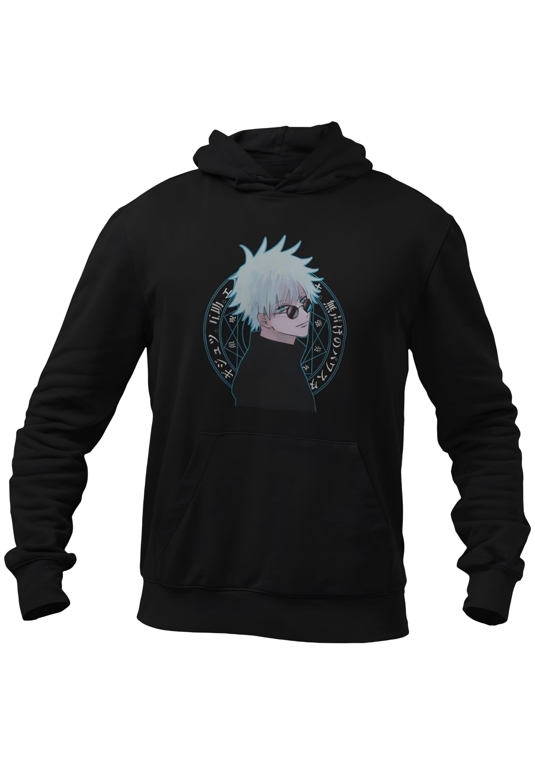 Anime Character Print Pullover Hoodie, Black, Navy Blue, Light Grey, Casual Sweatshirt-image-46