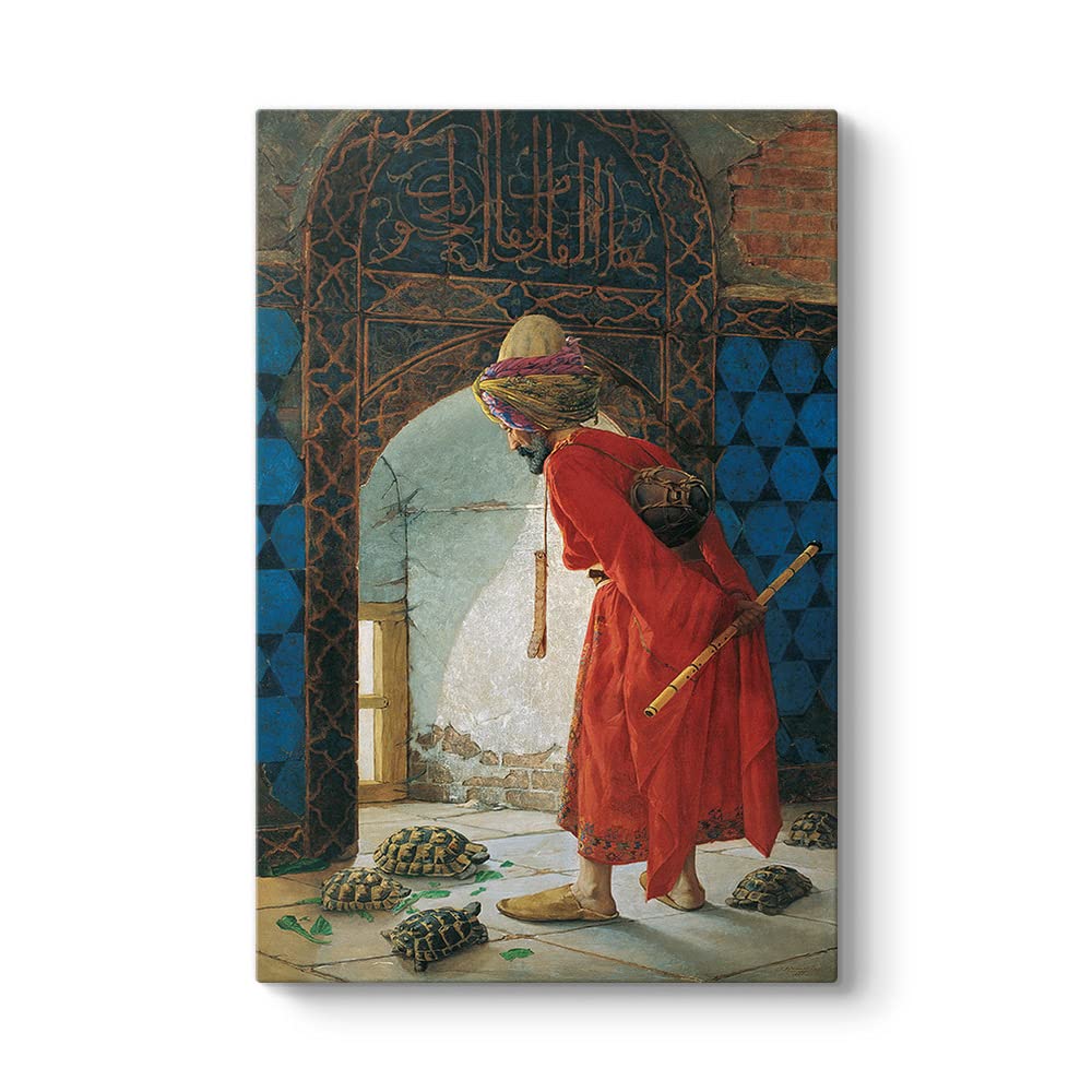 Osman Hamdi Bey - Kaplumbağa Terbiyecisi Tablosu 60 x 90