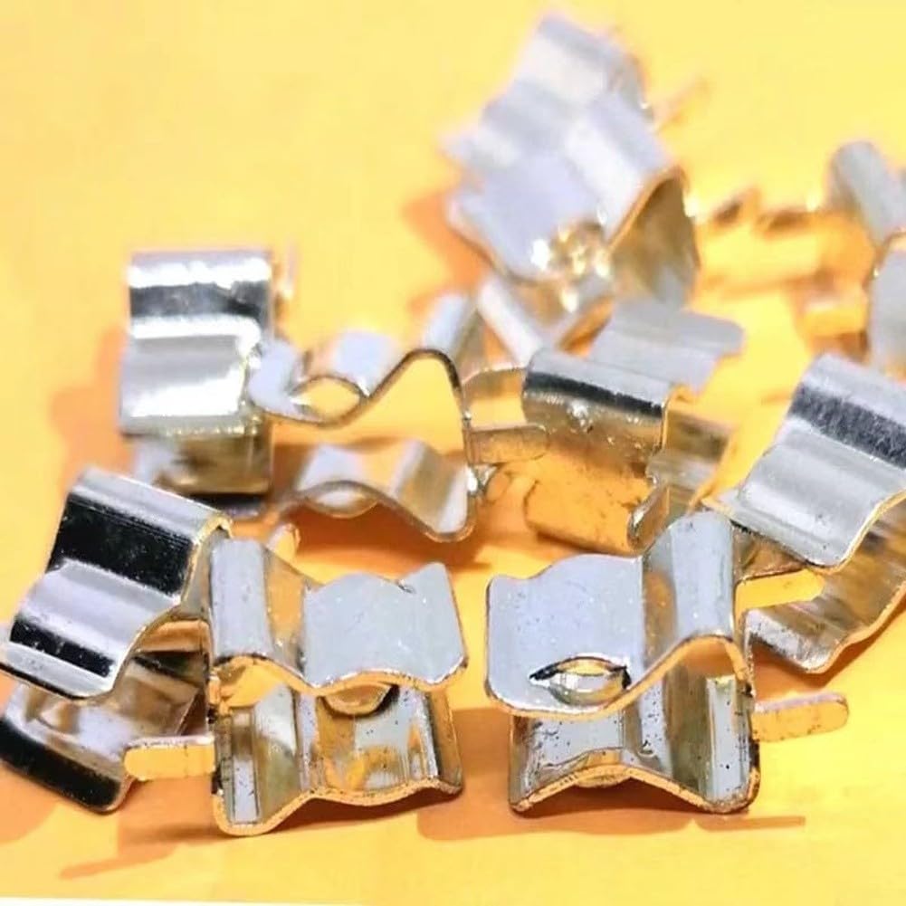 per 1000 portafusibili, 6 x 30 mm, clip a molla in ottone, clip di sicurezza 6 x 30 mm, nichelato, durevole, morsetto di sicurezza 6 x 30 mm, per fusibili in vetro, confezione da 1000 portafusibili 6