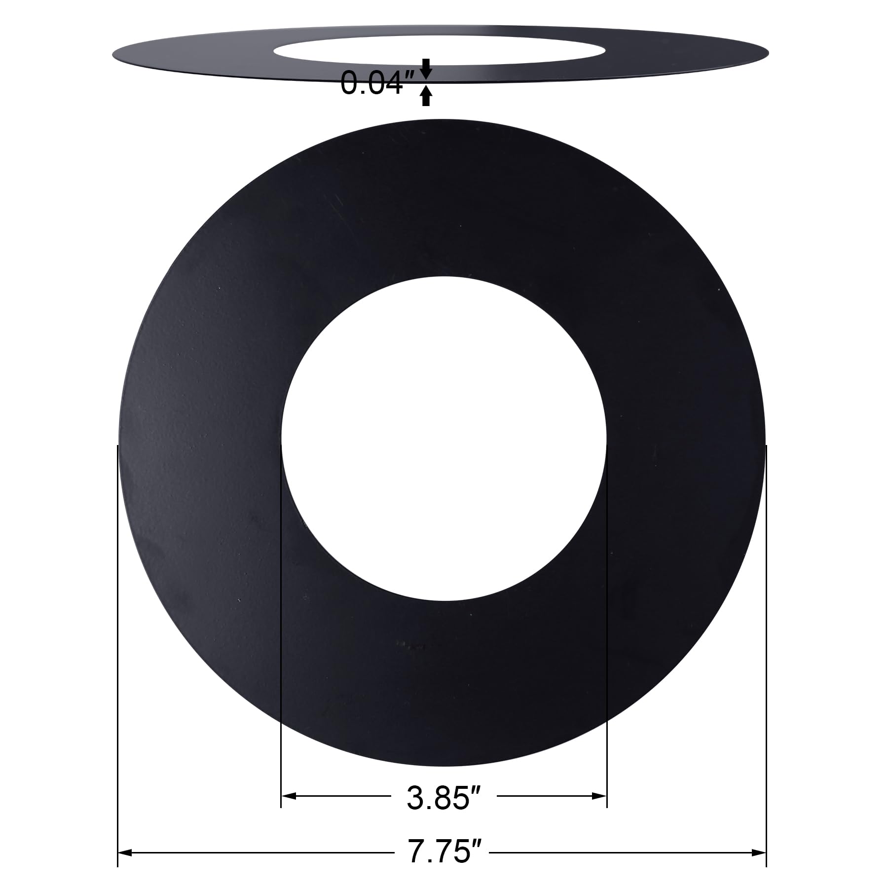 The Can Converter Ceiling Medallion for Recessed Can Light, Iron Ceiling Decorative Flat Goof Ring & Cover Plate for 5" & 6" Chandeliers & Pendants, Matte Black, 1 Pack — Amazon image 2
