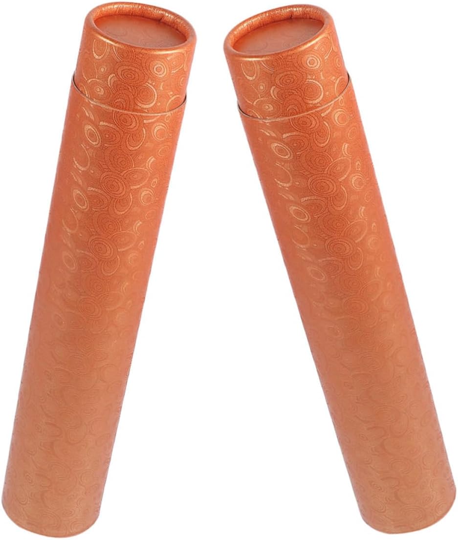 Extendable Poster Holder Tube for Artists, 2pcs Orange Paper