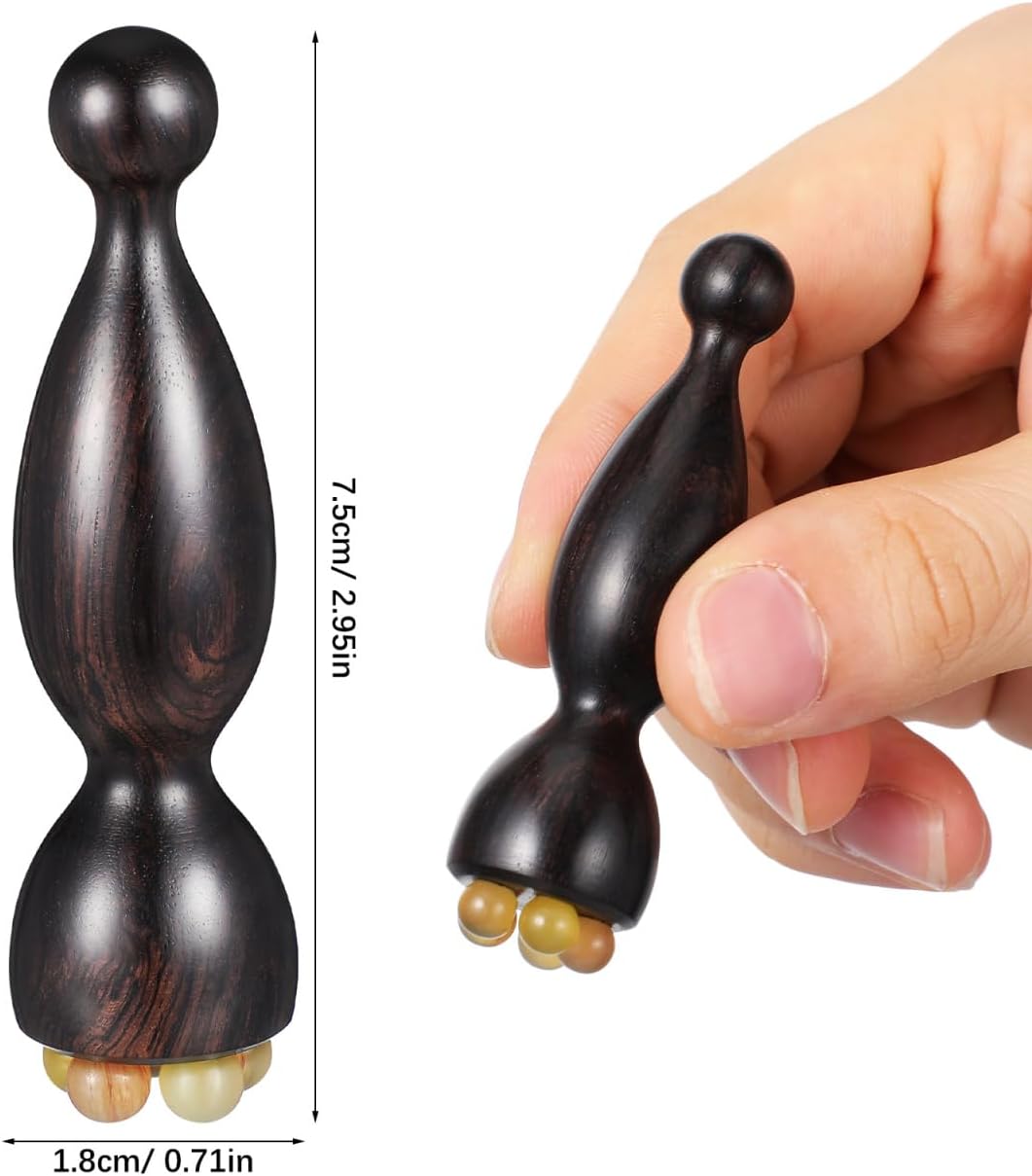 Wooden Facial Massager Stick for Women - Handheld Eye Massager Tool for Puffiness Relief and Skin Care Portable Face Sculpting Massage Tool for Circulation and Relaxation