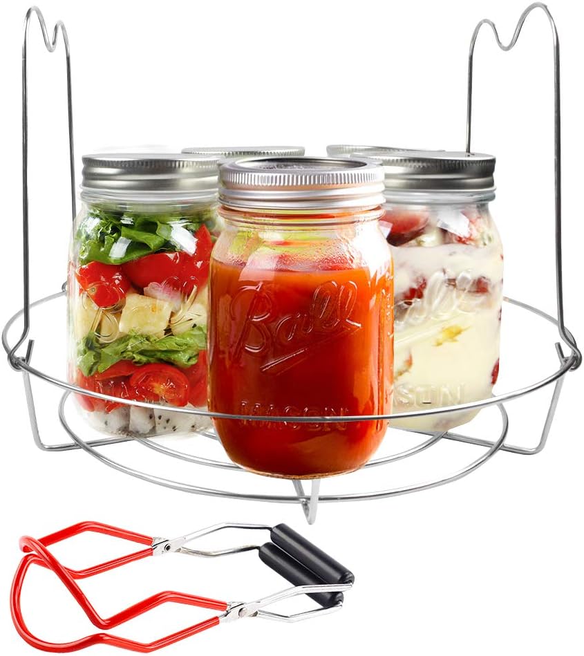 FOVERN1 Canning Rack, Stainless Steel Canning Jar Rack, Canning Tongs Regular Mouth Ball Jars and Wide Mouth Mason Jars Canning Kit Canning Supplies(Jars Not Included) : Home & Kitchen
