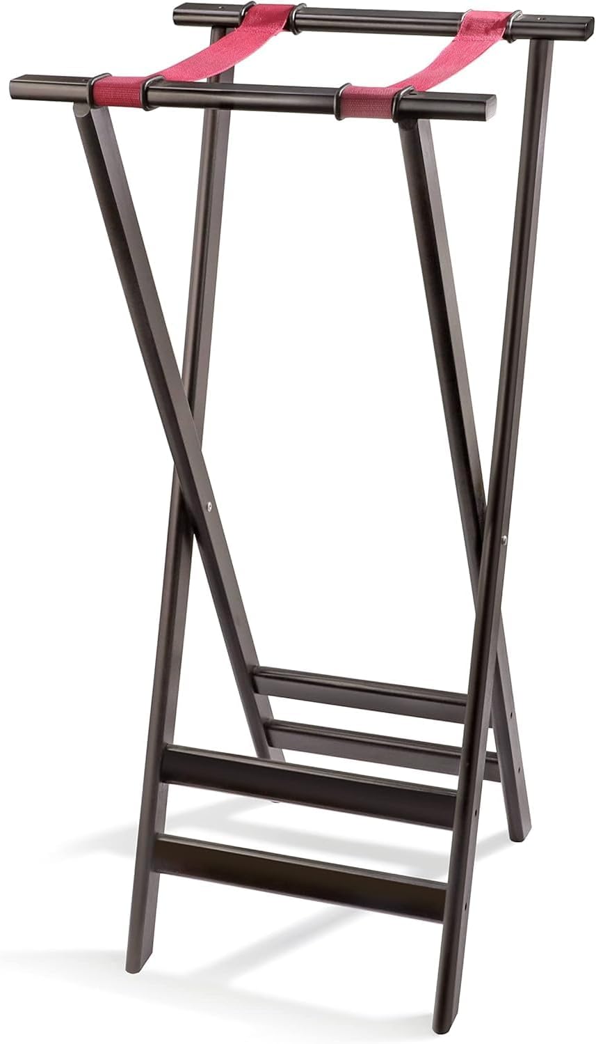 New Star 20038 Mahogany Finish Solid Birchwood Tray Stand, 38-Inch, Brown