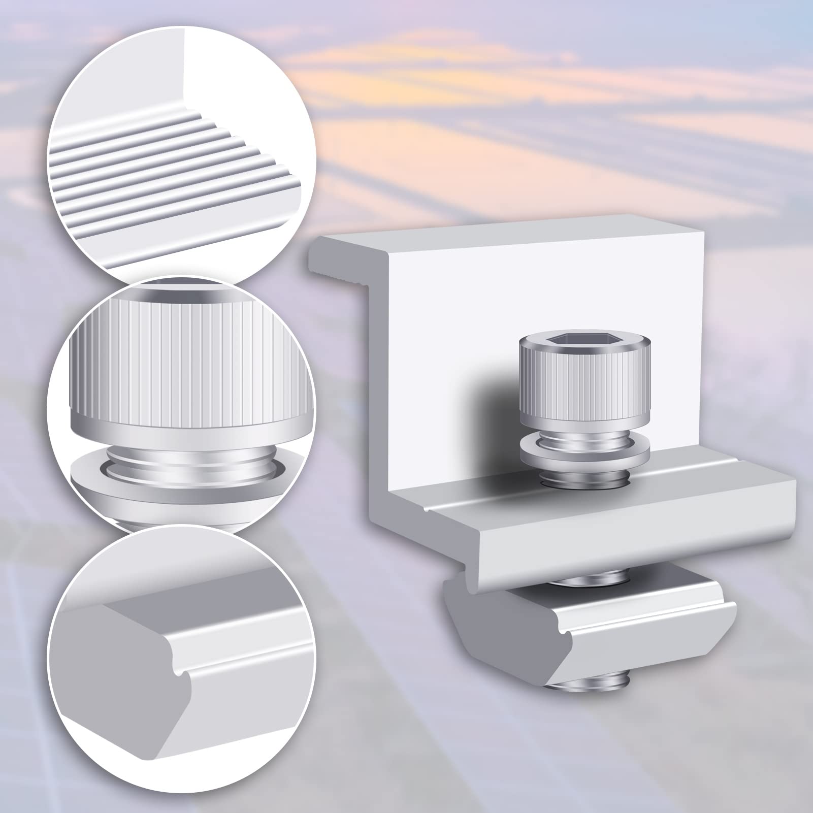 10 Pièces Supports De Pince De Bord Panneau Solaire 30mm - Fixation Robuste Alliage Aluminium