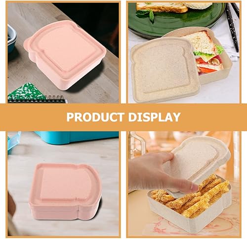 Miniatura 6 de Luxshiny Recipientes para alimentos, 3 recipientes para tostadas, recipientes para sándwich, soporte en forma de tostada, estuche de almacenamiento