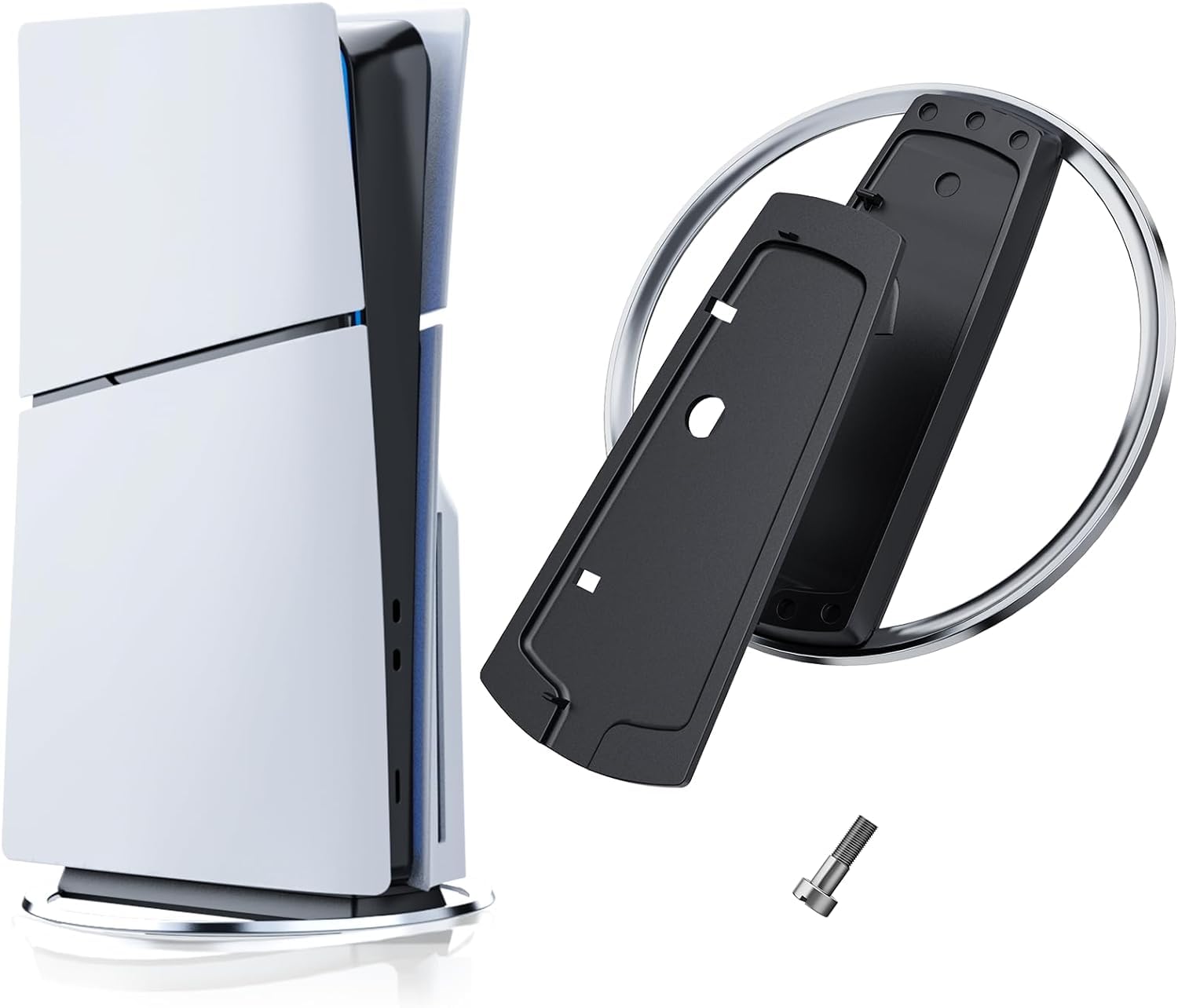 Vertical Stand for PS5 PRO/ PS5/PS5 Slim Console, Non-Slip Base Stand Replacement for PS5 PRO and for PlayStation 5 Console with Screw, Minimalist Design