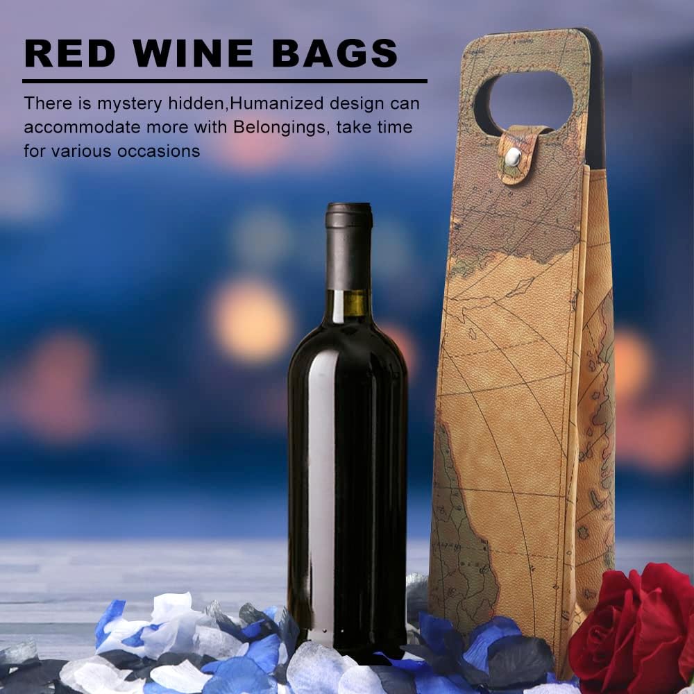Haohai Single Bottle Wine Tote, Reusable Leather Wine Bag Tote, Single Bottle Wine Tote Bag - Image 5