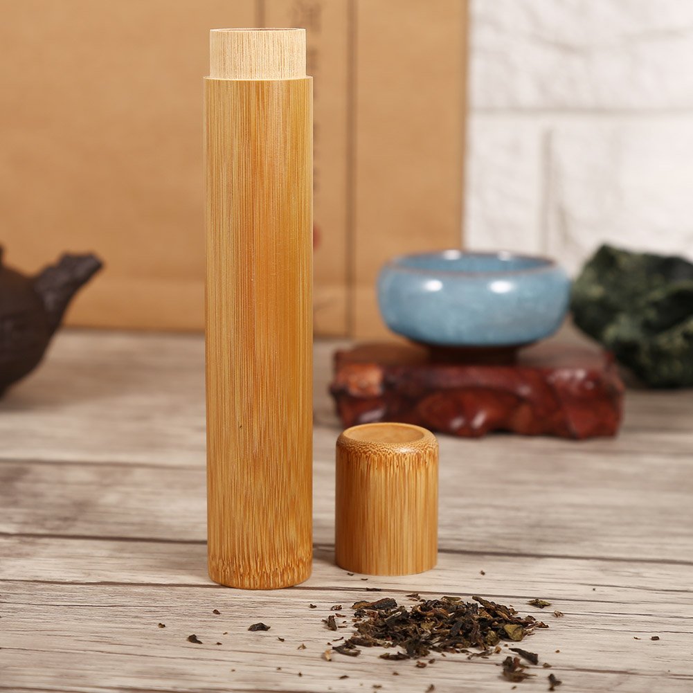 Fdit Portable Handmade Tea Jar Seal Storage Holder Container Box Incense Holder with Lid Kitchen Accessories(#3-2.5 x 15.5cm)