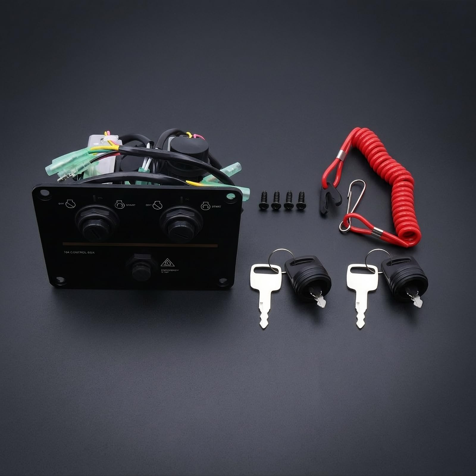 Milageto Panel Control con Interruptor Encendido Marino Panel Interruptores con Llave para Lanchas, Panel De Control Doble Vertical Yamaha 704