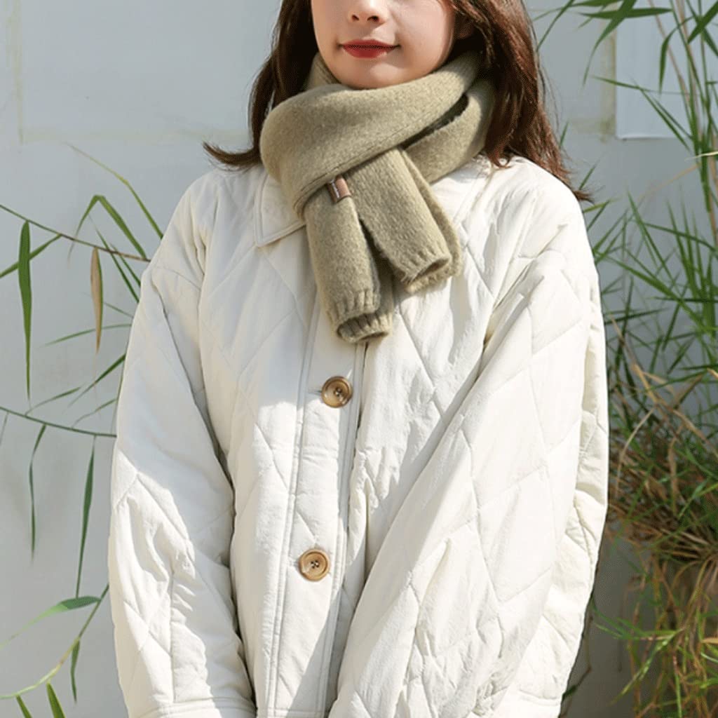 Moda szalik jesień i zima, kaszmirowe małe ciepłe szaliki dla kobiet, miękkie przytulne szale szale, czysty szal (Color : White)