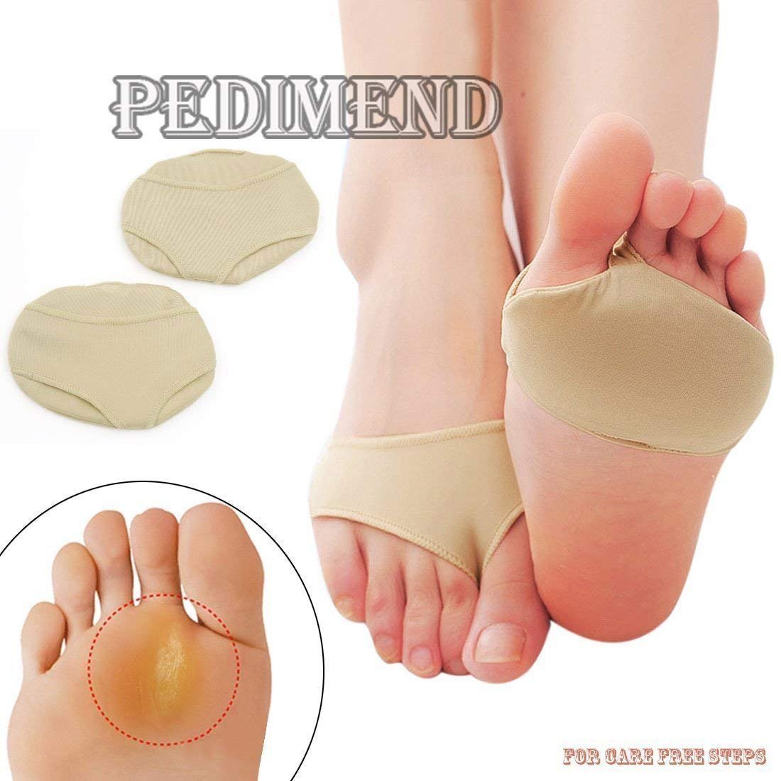 Pedimend - Supporto ortopedico per metatarso, guanciali per piedi, cuscinetti in gel, per fascite plantare, gomitolo in tessuto gel, 2 pezzi, 1 paio