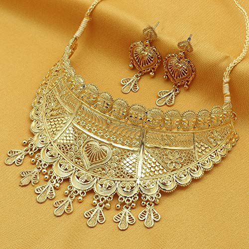 Spectacular 24 Carat Plated Choker Necklace Set