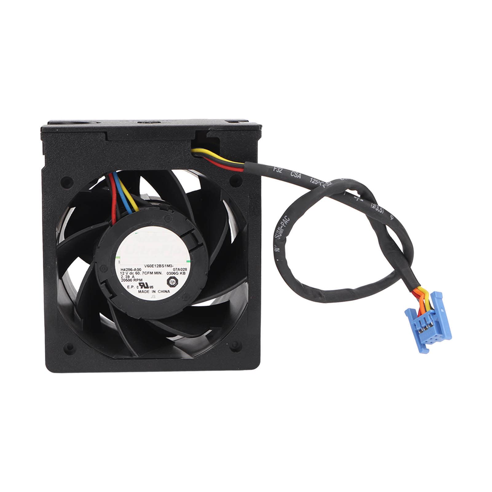Ventilador de Refrigeración de CPU DC 12V 2.39A Enfriador de CPU de Alta Velocidad para Servidores PowerEdge R540 R540XD R7415 Material ABS 1 Unidad