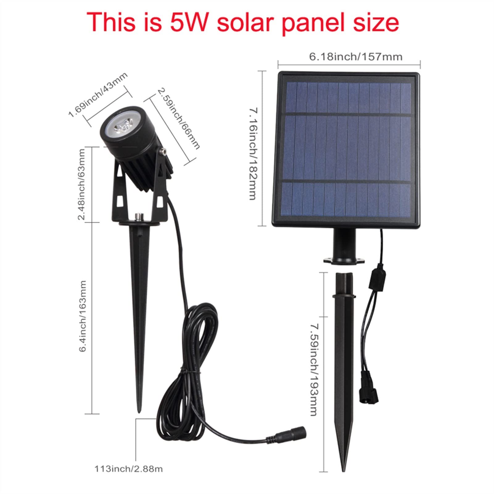 Zewnętrzne światło słoneczne LED Zewnętrzne Wodoodporne oświetlenie zasilane IP65 Lampy ogrodowe do trawników Krajobraz Ciepłe/zimne białe Reflektory RGB na podwórze, trawnik, ścieżkę (kolor emitu