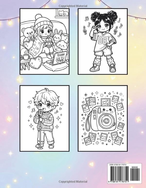K-POP COLORING BOOK: Cute and Cozy K-POP Designs for Kids, Tweens, Teens, & Adults | Bold and Chibi Coloring Book for Stress Relief and Relaxation image 3