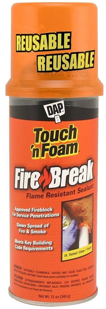 DAP 12 oz 501212 Touch 'n Foam, Firebreak Fire Break Flame Resistant Sealant Pack of 12