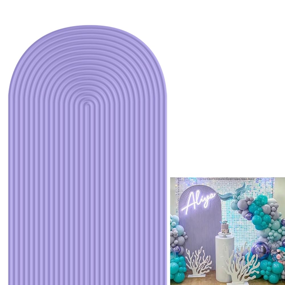 Haploquest 2D Printed Ripples Party Arch Cover - Lavender (450), 7.2x4ft - Wedding, Birthday Party - Spandex Material - Includes One Cover