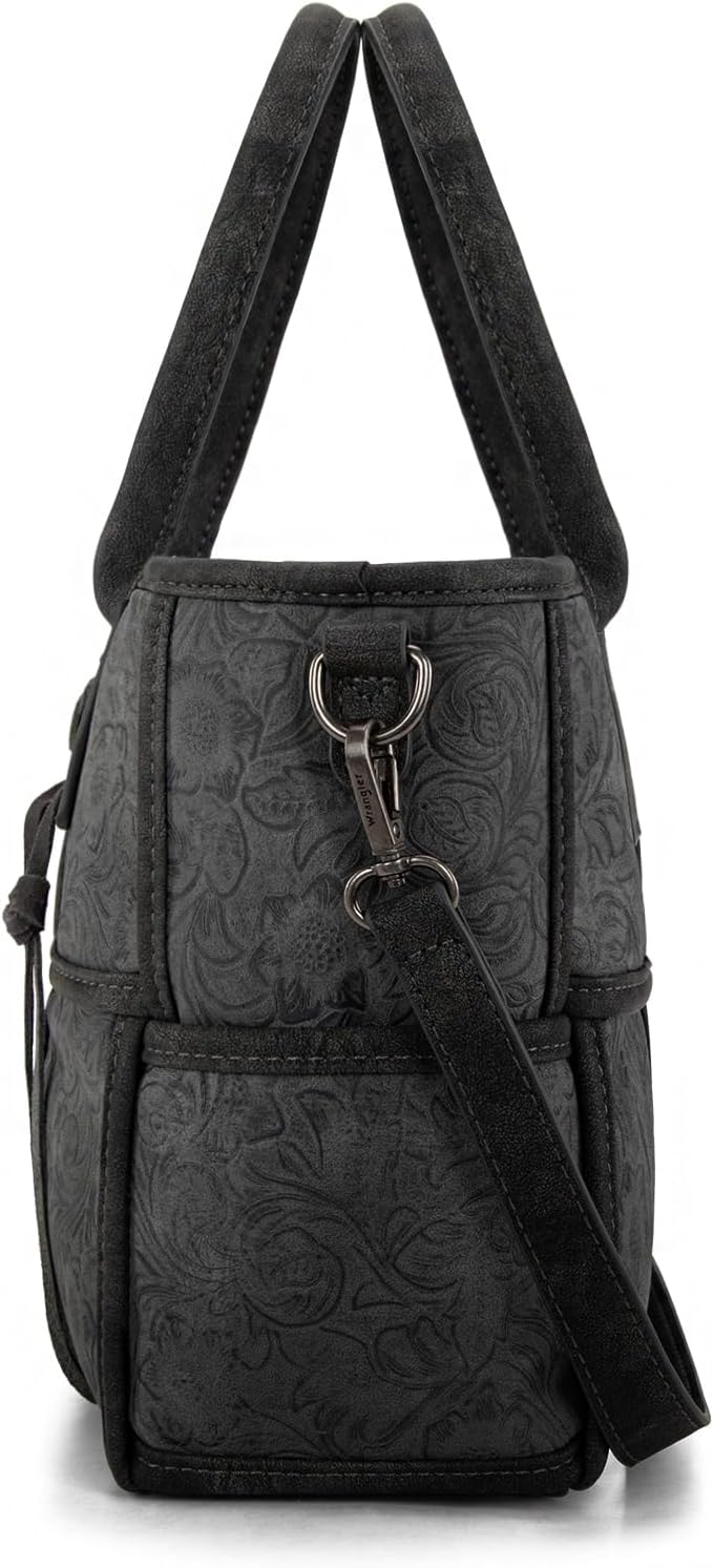 Montana West Wrangler Woven Tote Bag for Women Western Floral Tooled Purses and Handbags - Image 4