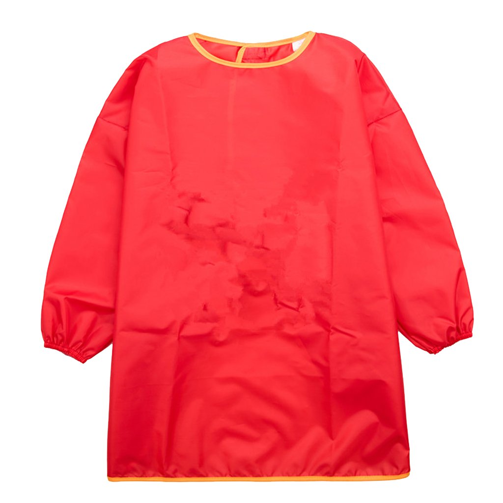 TopHomer Grembiule Impermeabile Per Bambini A Maniche Lunghe: Arancione Per Pittura E Argilla - 3
