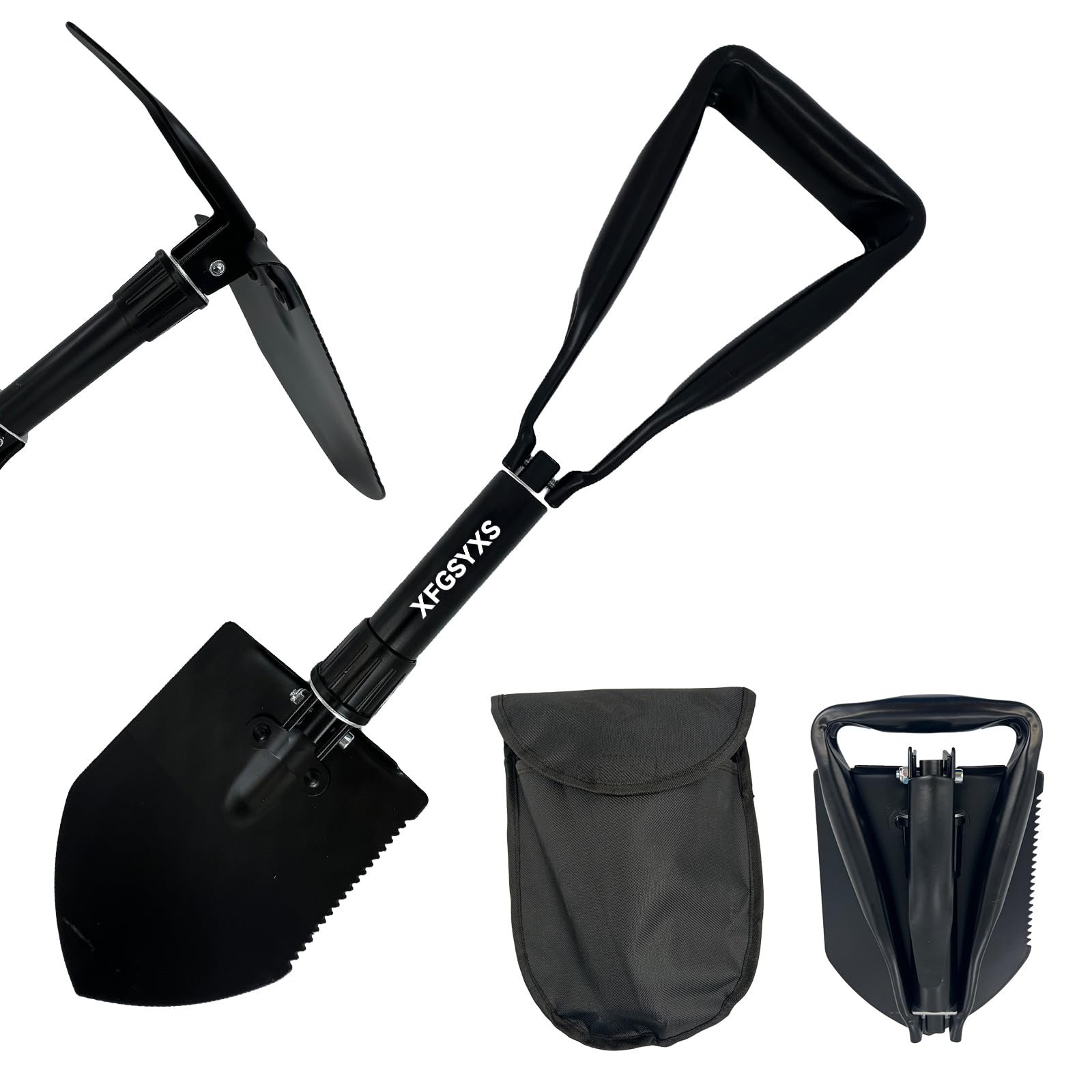 Mini Folding Camping Shovel, Lightweight Portable Small Tactical Survival Shovel, High Carbon Steel Military Shovel Entrenching Tool for Outdoor, Hiking, Digging, Backpacking, Car Emergency, Off Road