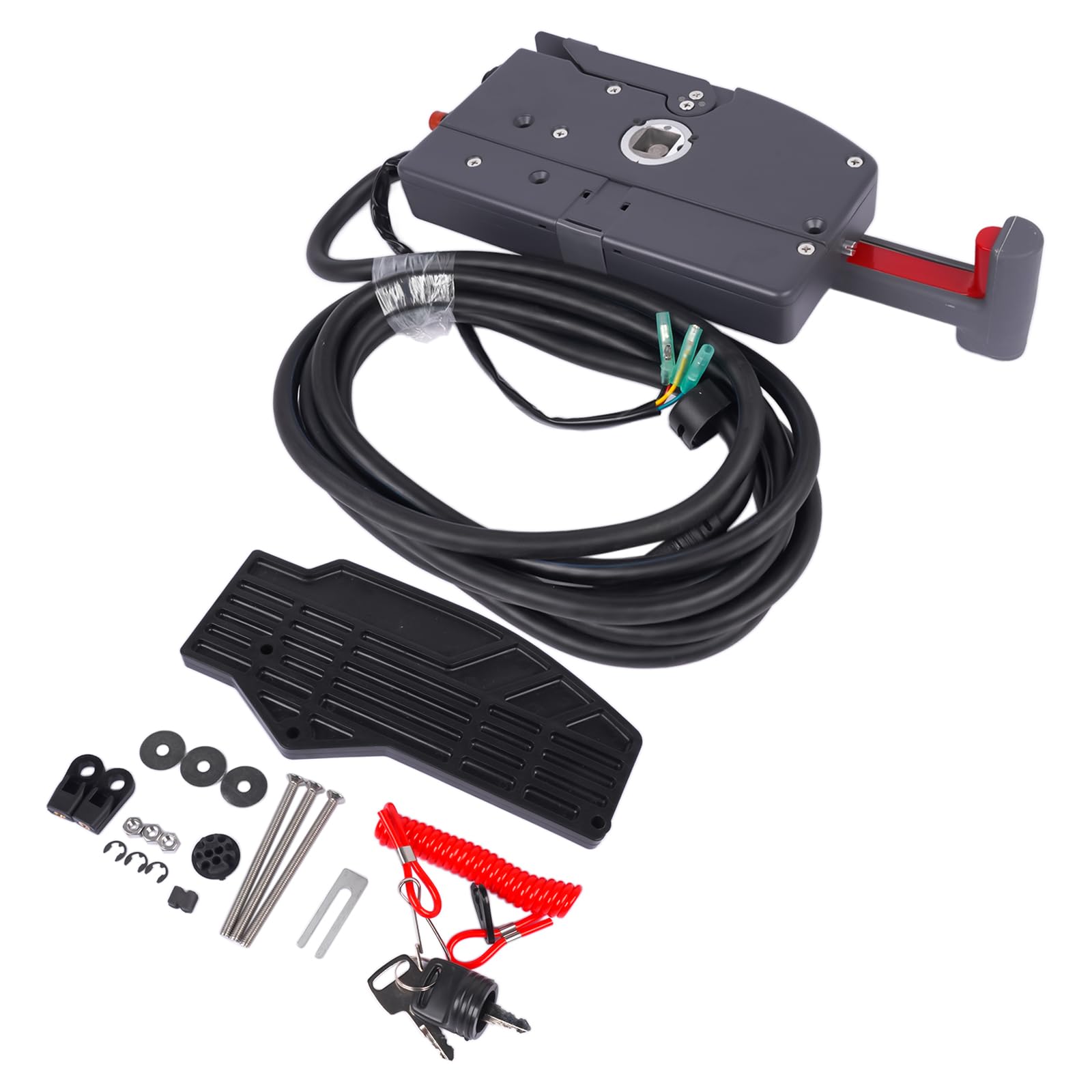 Caja de control remoto fuera de borda de repuesto para Yamaha 703 Series 10 pines 16 pies cable lateral cordón de emergencia de 2 tiempos 703-48205-16