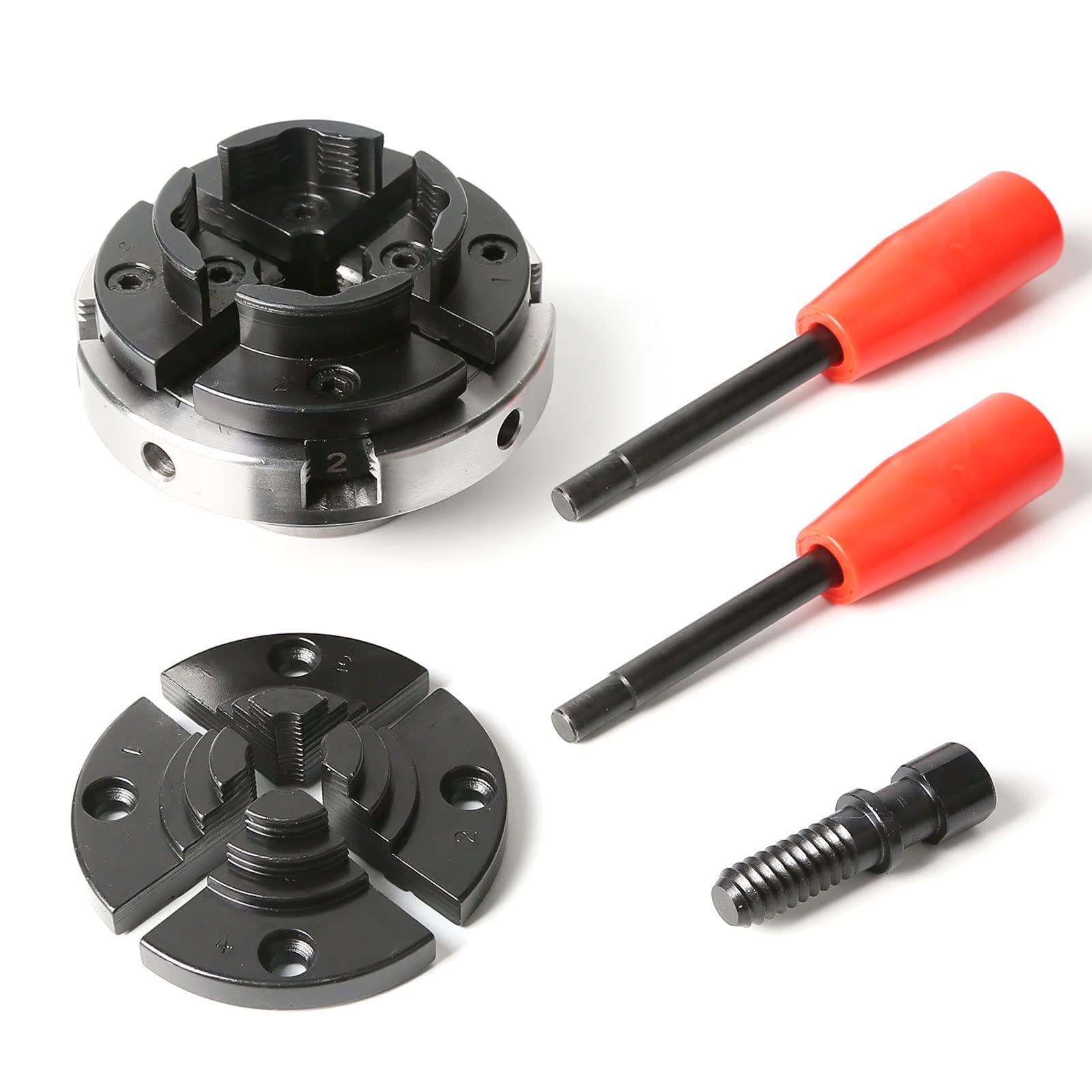 Buy FJL FORCE Wood Lathe Chucks 4Inch, 4Jaw SelfCentering Keyed Wood