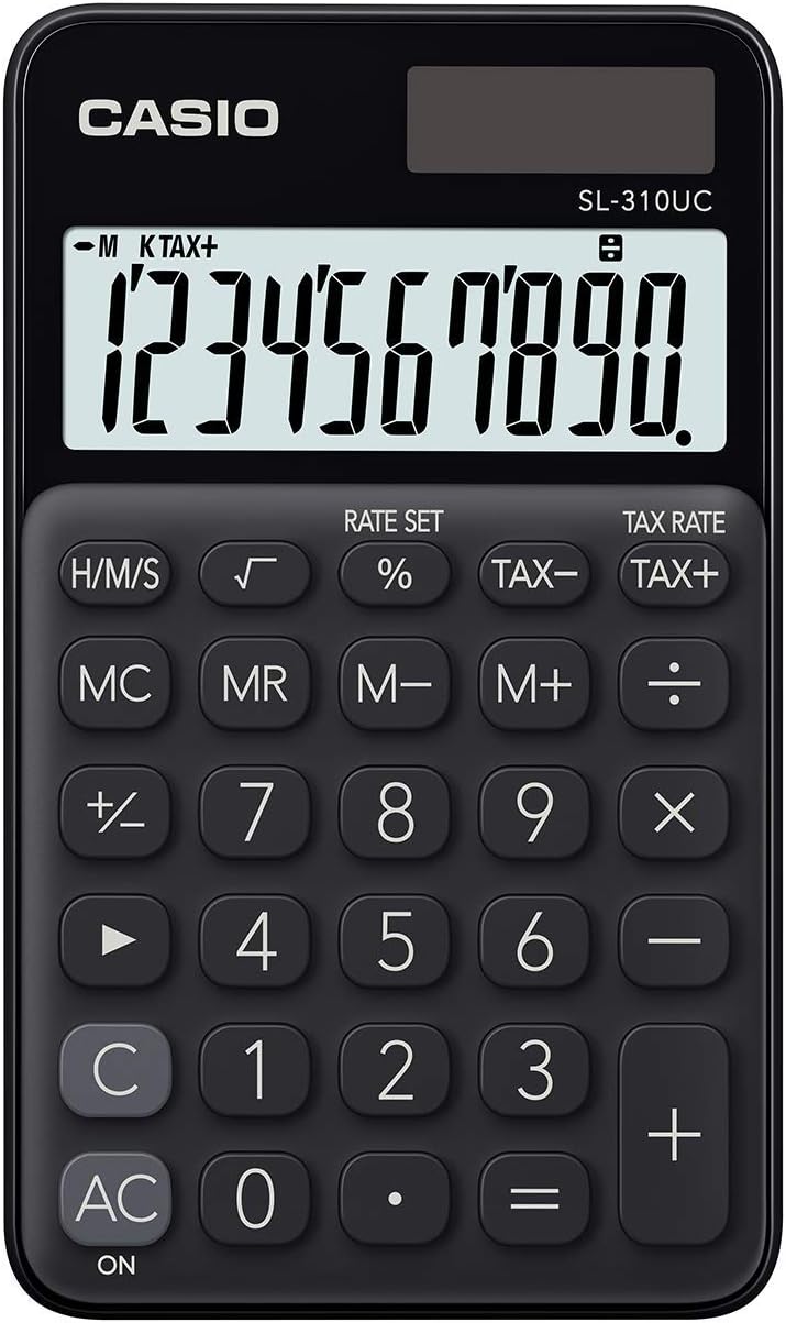 CASIO SL-310UC-BK - Calculadora, 0.8 x 7 x 11.8 cm, color negro
