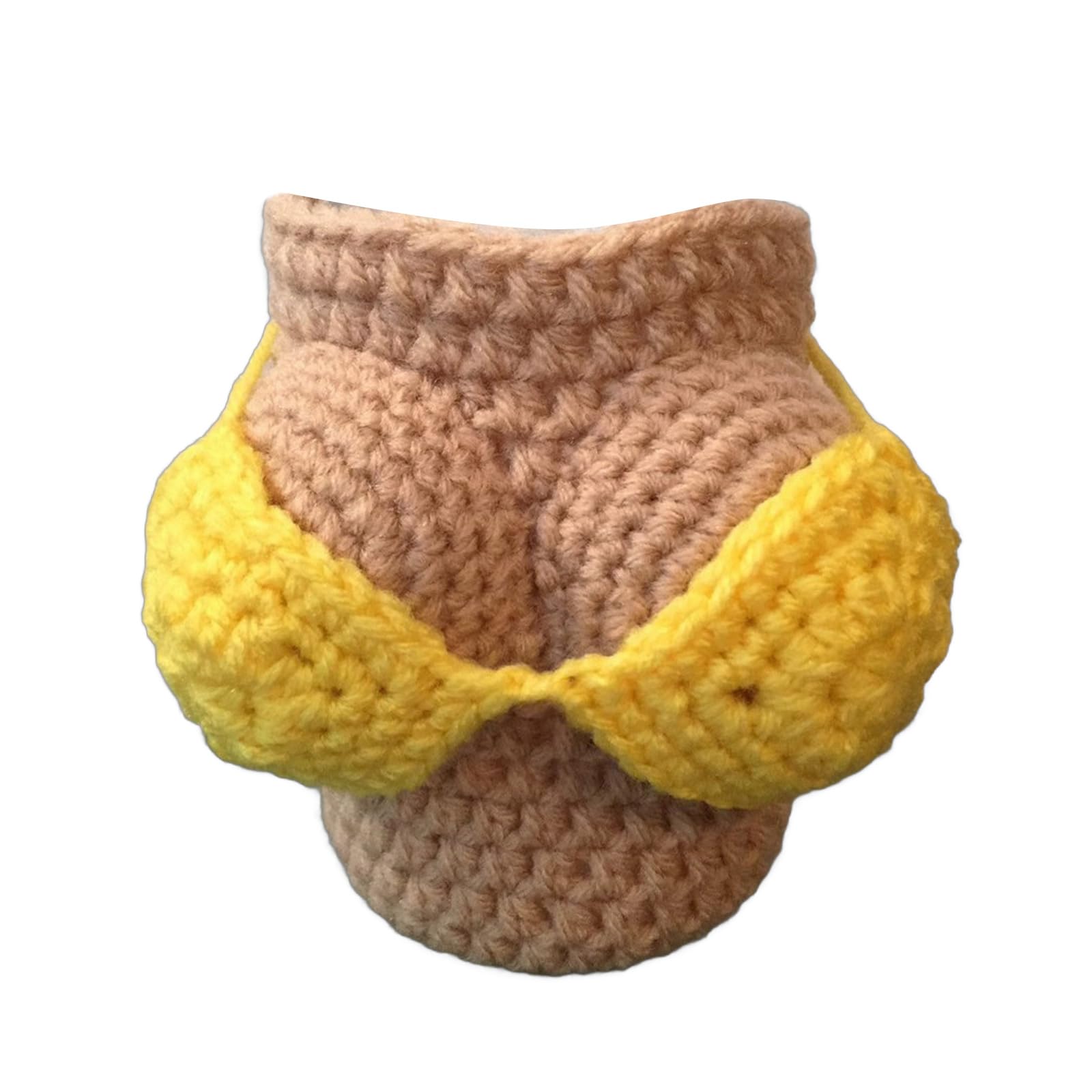 Buxuaaaa Yellow Glass Bottles Cover, Crochet Bikinis Coffee Cup Cover, Antiburn Nonslip Bottle Hot Cup Covers Wine Bottle