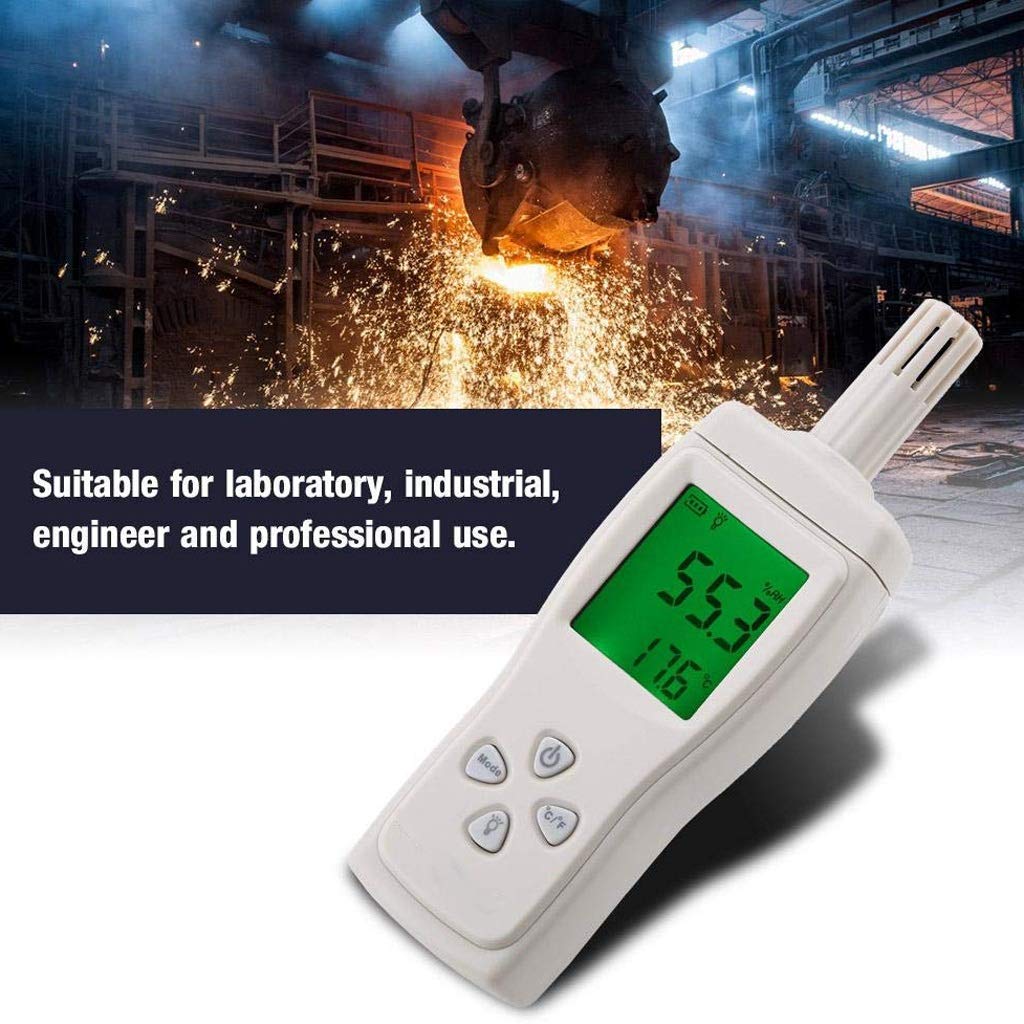Misuratore di temperatura e umidità, termometro, igrometro, punto di rugiada e temperatura del bulbo umido, batteria inclusa