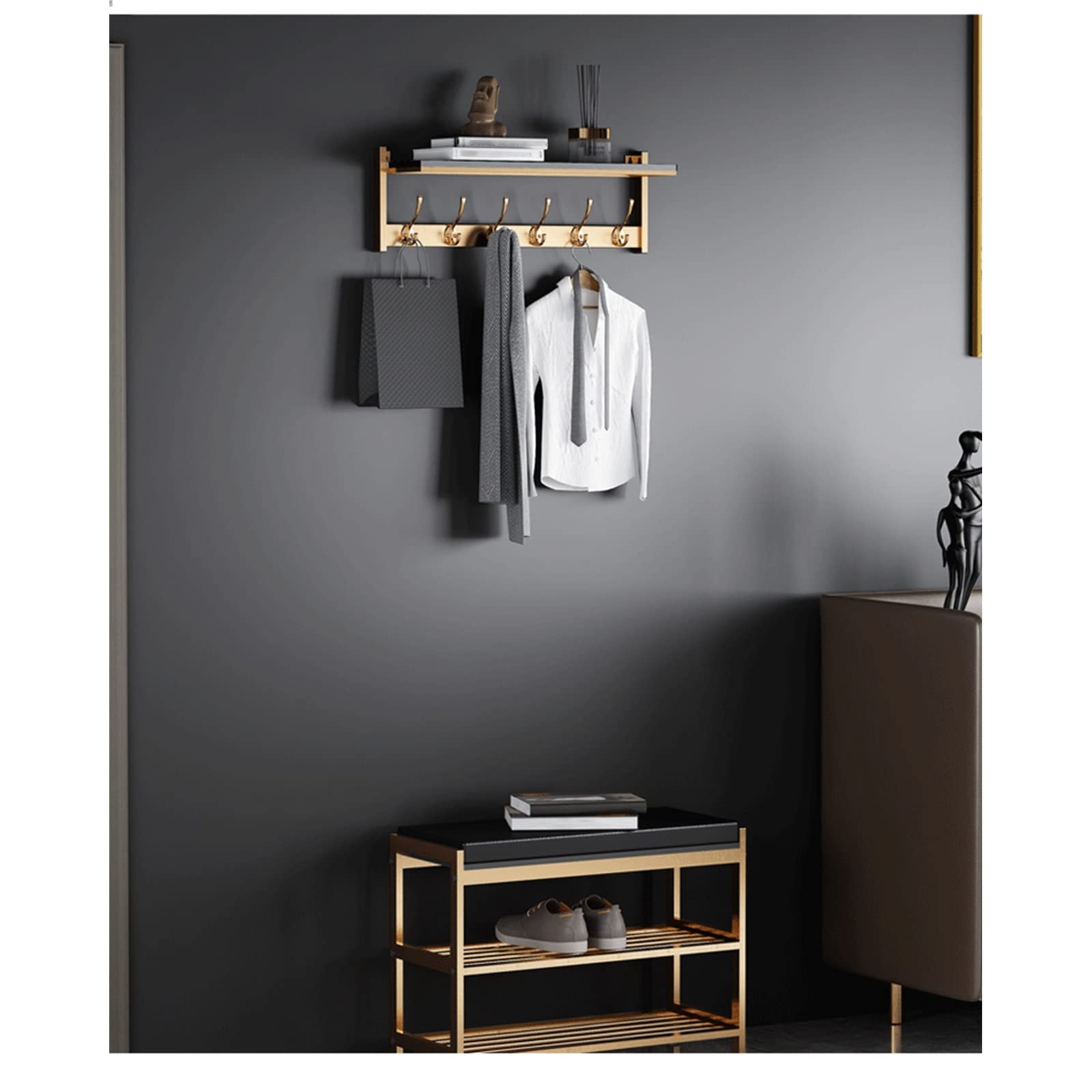 mDesign Kledingstang voor aan de muur voor bijkeuken of slaapkamer