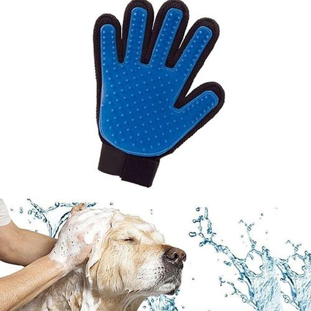 Pet Grooming Glove and Deshedding Brush - Perfect for Cat and Dog - Short and Long Hair - Gentle Pet Hair Remover Mitt - One-Size-Fits-All - 260 Soft Silicone Tips - Right Hand Product Name