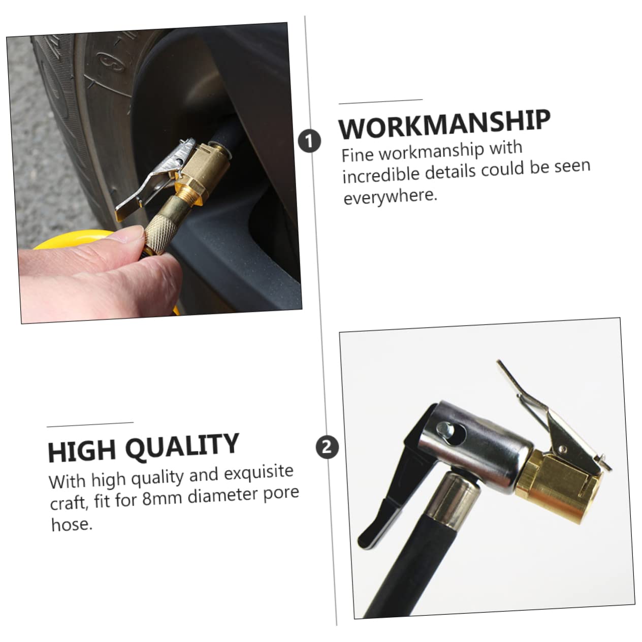 OUNONA 4pcs Tire Air Chuck Thread Nozzle Quick Head Adapter for Car Pump Universal Fit for Easy Installation